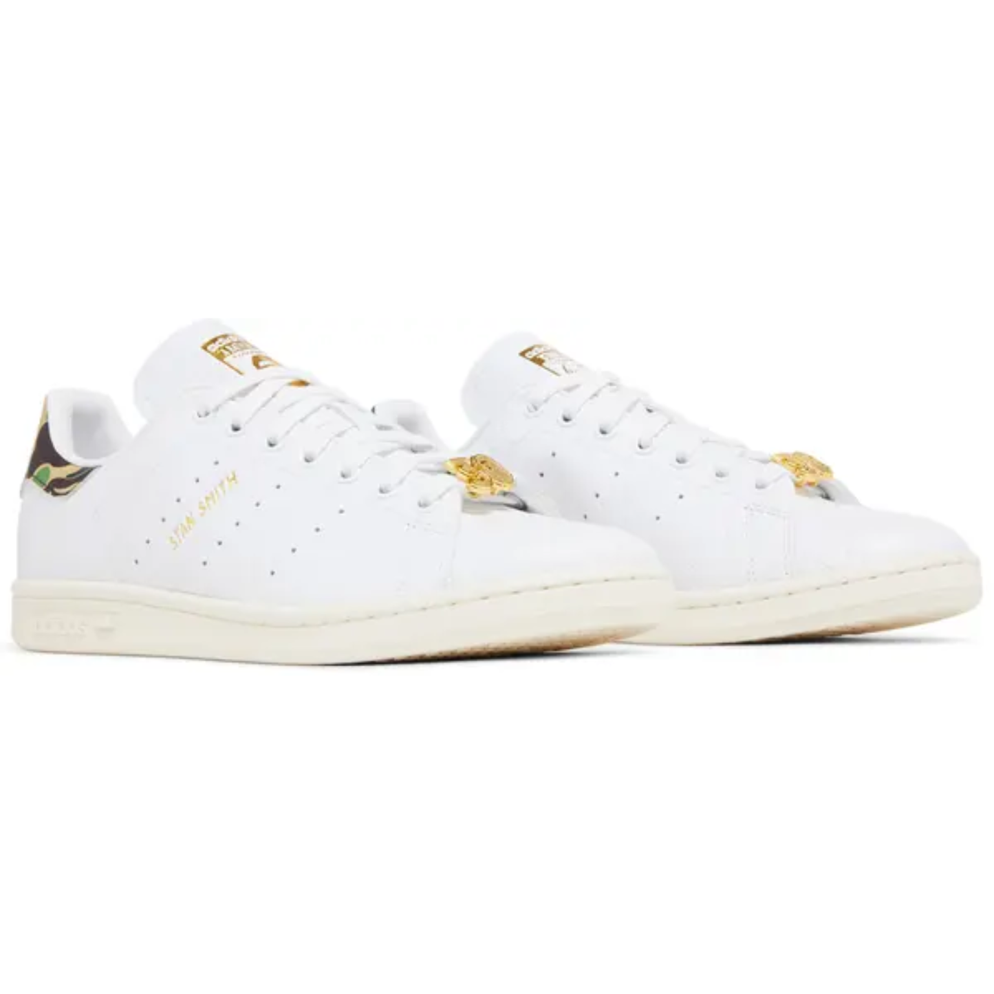 Adidas Originals Men's White BAPE x Stan Smith Sneakers, IG1115 (No Box)