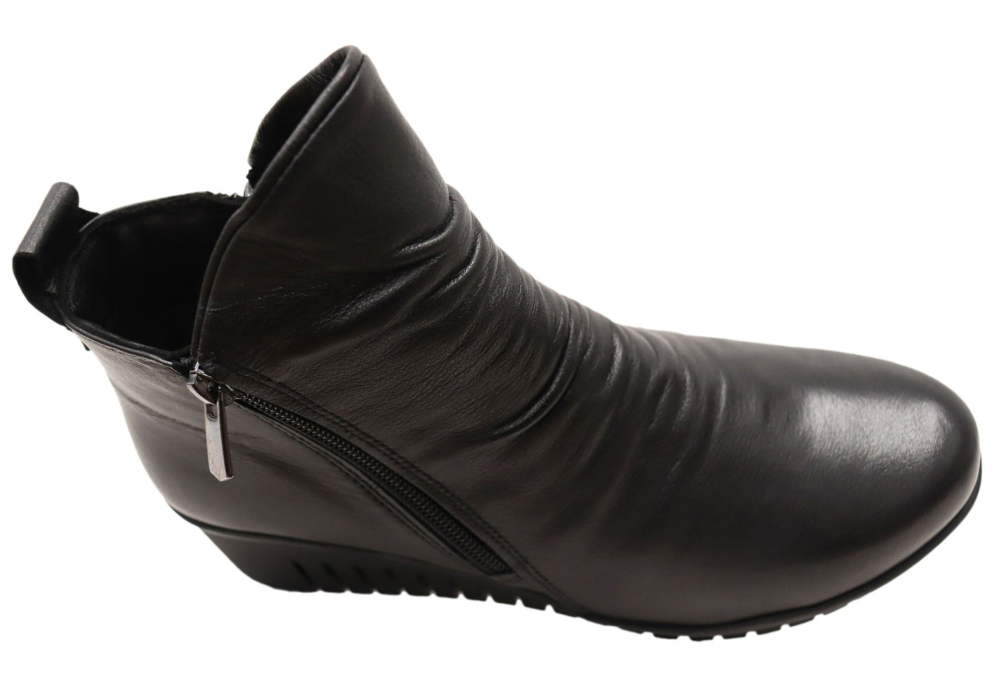 Cabello Comfort Ella Womens Leather European Wedge Ankle Boots