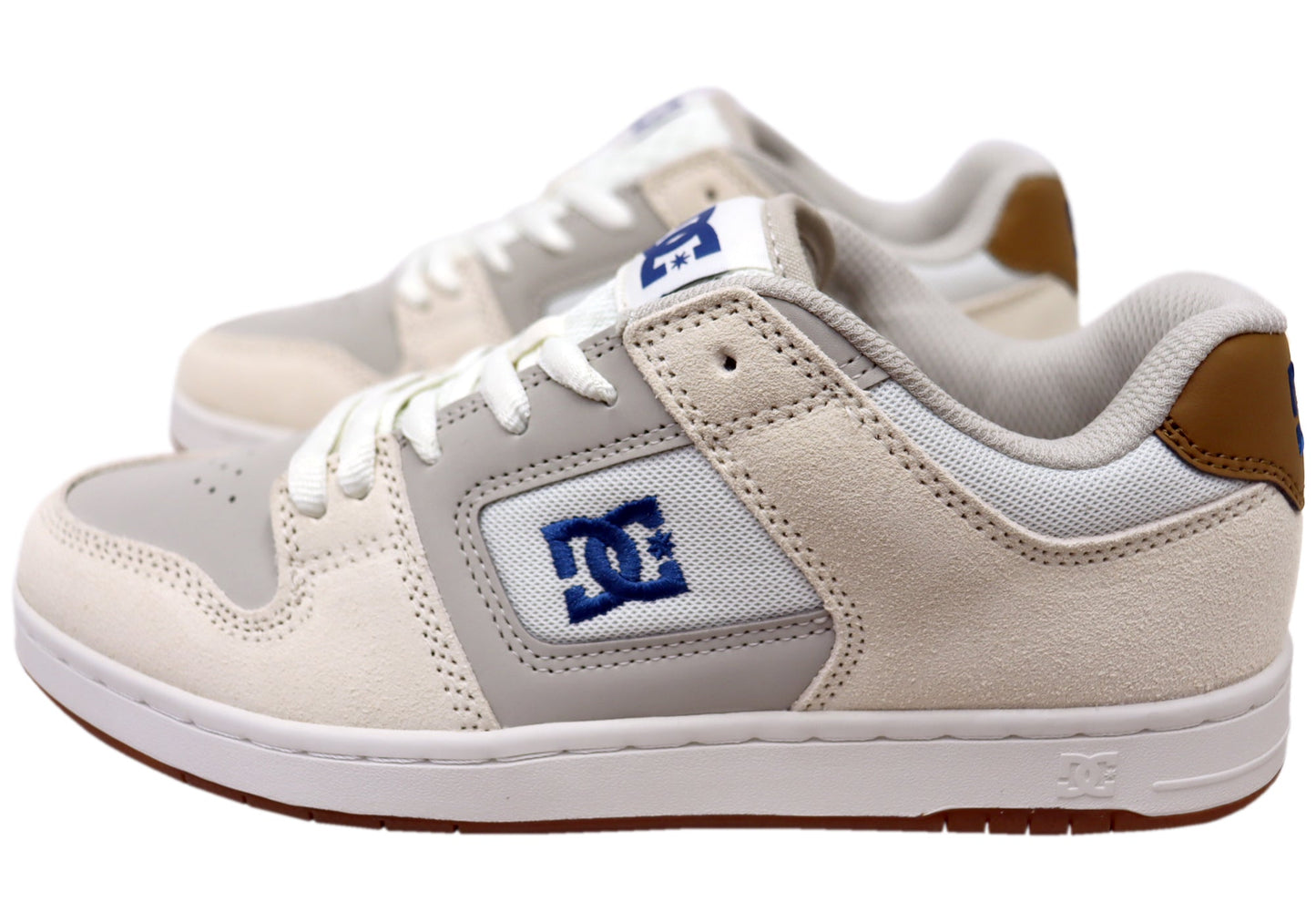 DC Shoes Mens Manteca 4 Comfortable Leather Shoes Tan Blue Gum