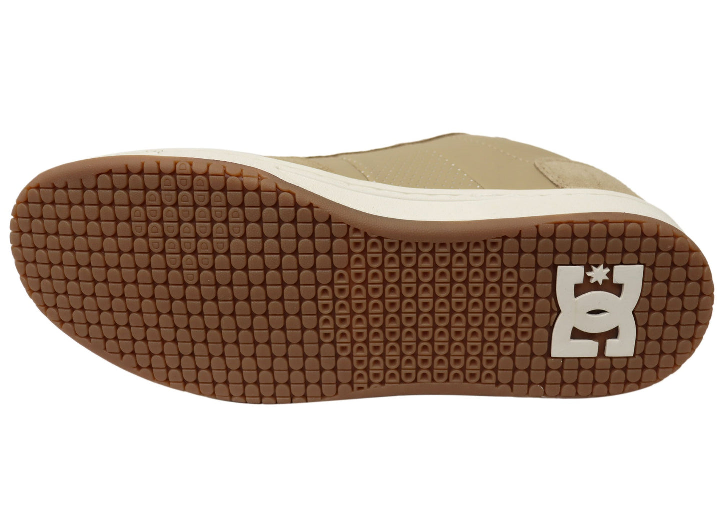 DC Shoes Mens Comfortable DC Astrix Leather Lace Up Shoes Tan Grey