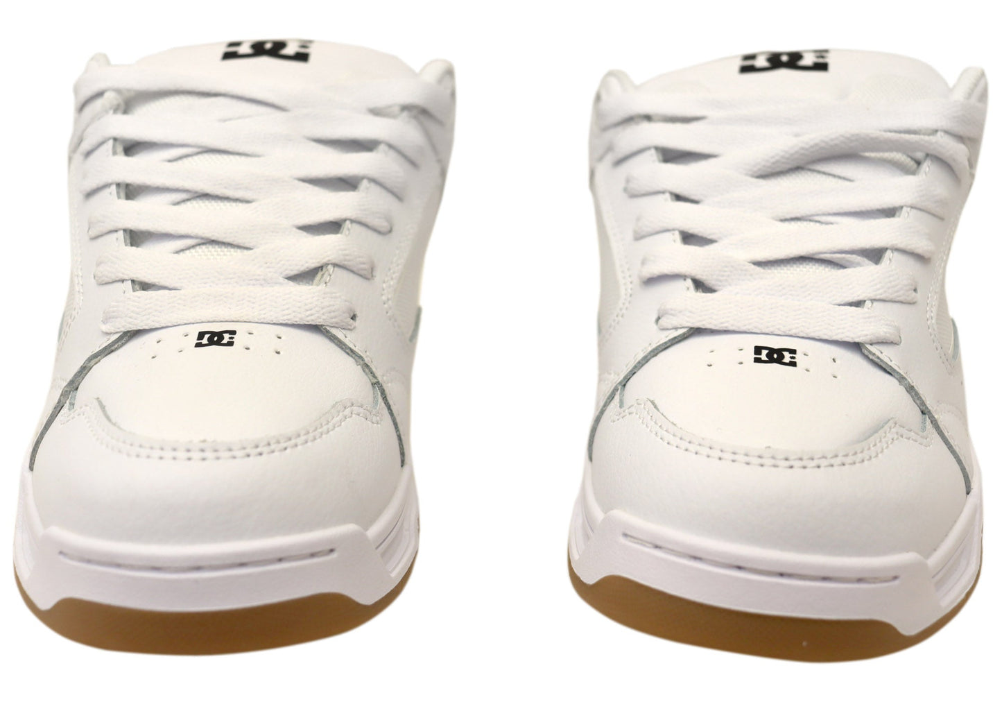 DC Shoes Mens DC Coiler Comfortable Leather Shoes White Black Gum