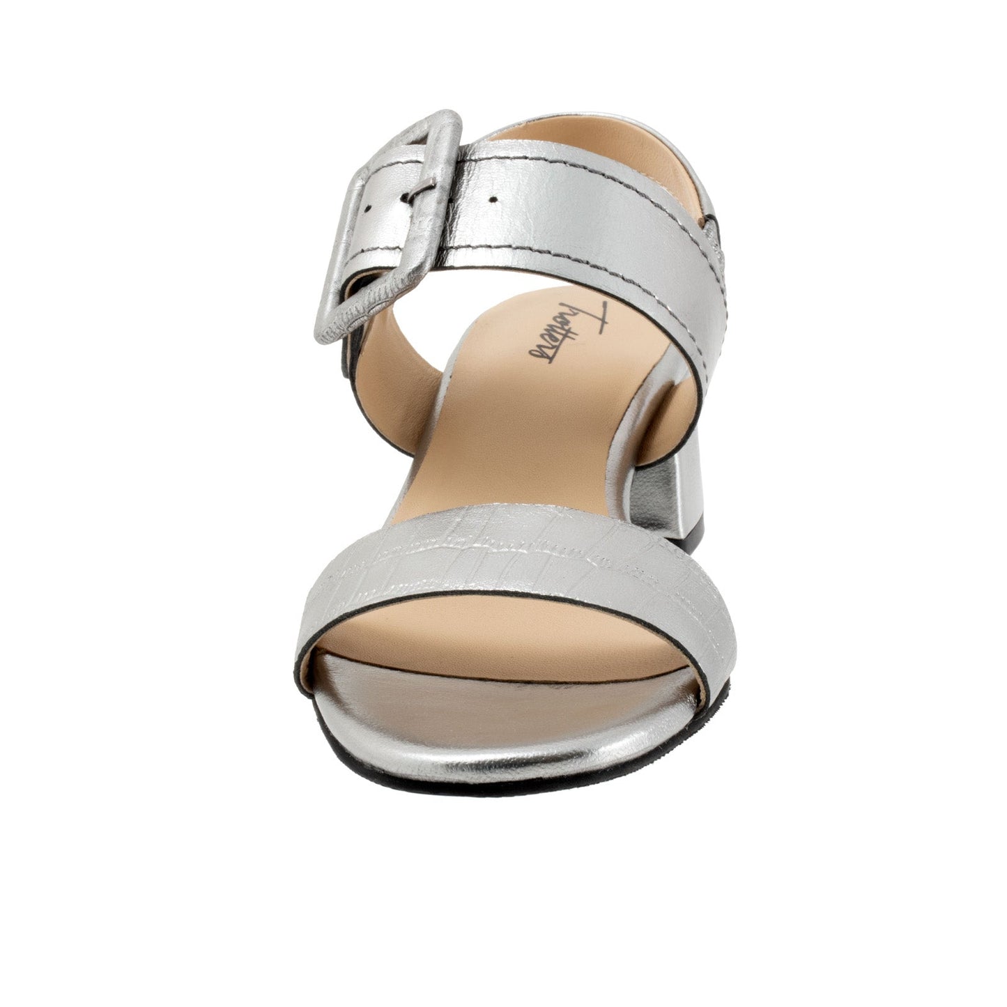 Trotters Laila T2222-043 Womens Gray Leather Heeled Sandals Shoes