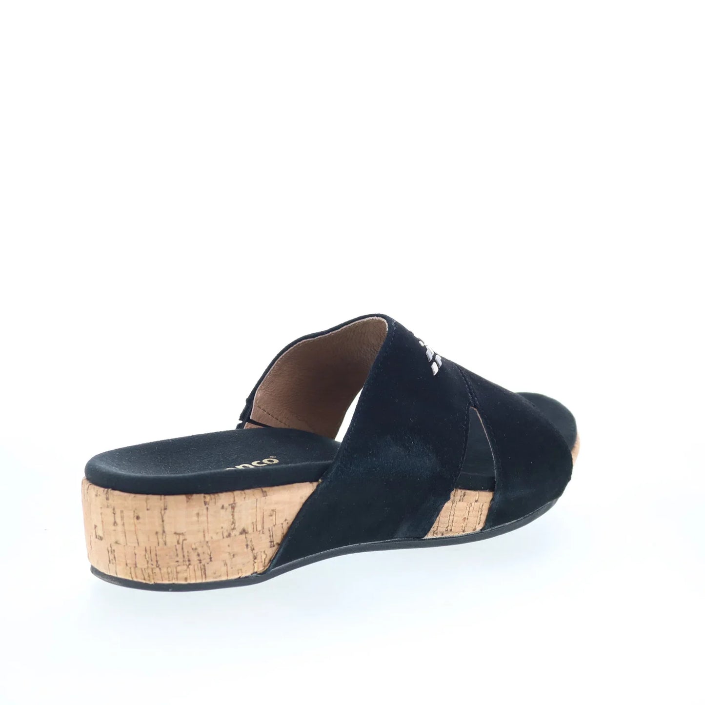 Spenco Passport Wedge SP1158BLK Womens Black Wide Slides Sandals Shoes