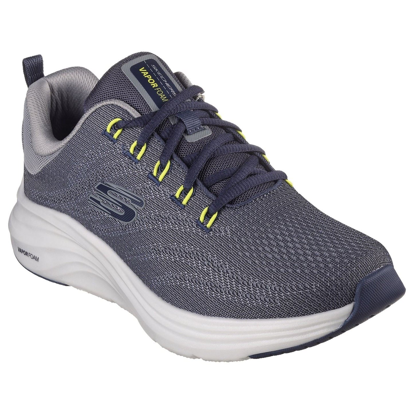Men's Wide Fit Skechers 232626 Vapor Foam Varien Trainers - Navy/Grey