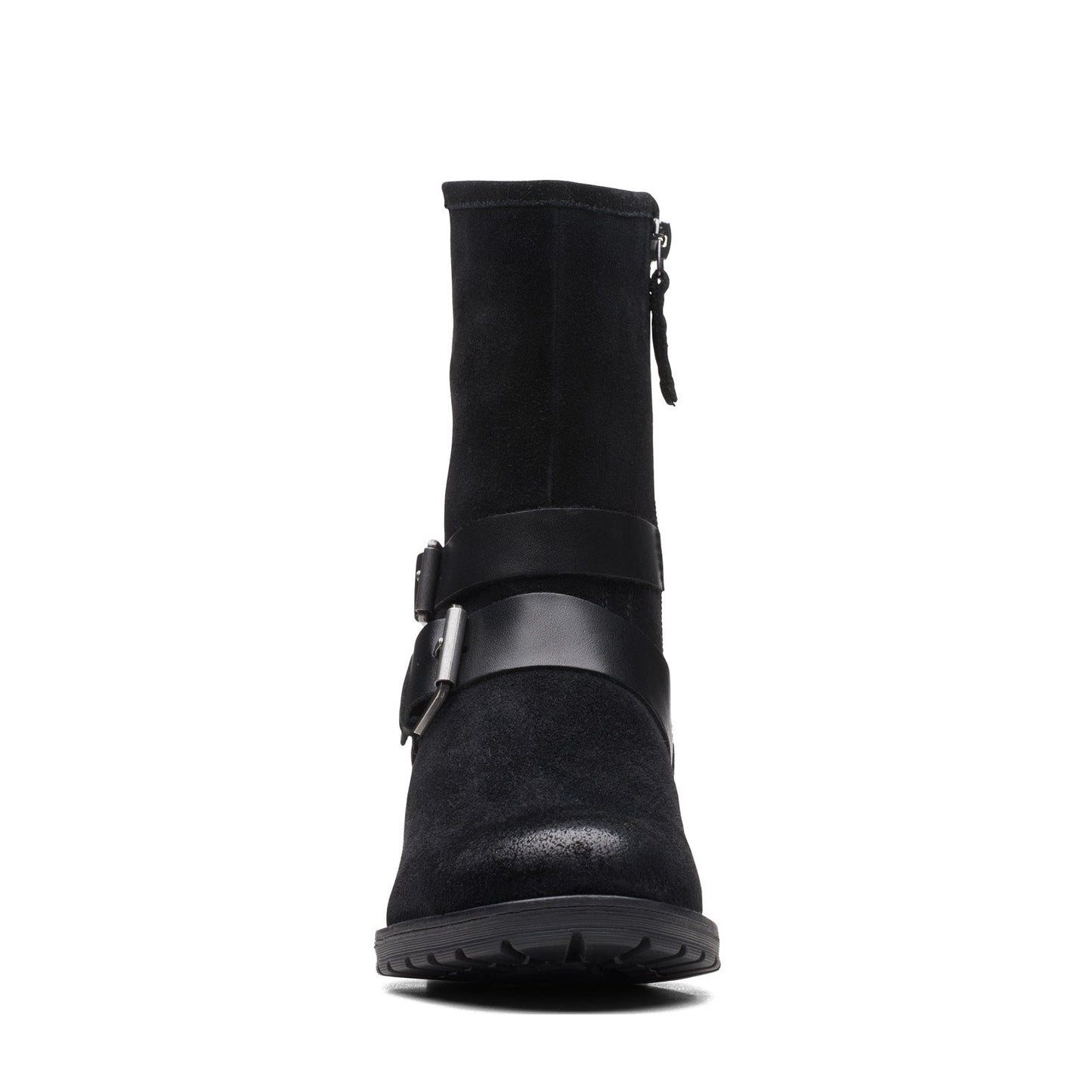 Clarks Clarkwell Mid 26168590 Womens Black Suede Zipper Casual Dress Boots