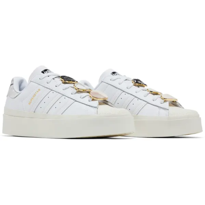 Adidas Women's White/Gold Metallic Superstar Bonega Sneakers, GY1485 (No Box)