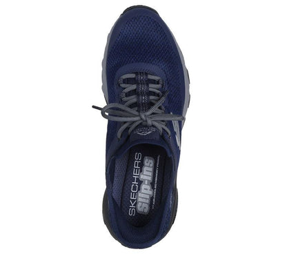 Men's Wide Fit Skechers 237309 Slip-ins Max Protect Assembly Trainers - Navy