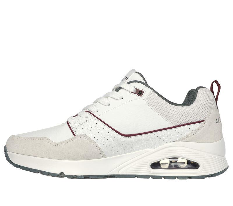 Men's Wide Fit Skechers 183020 Uno Retro One Trainers - White/Green