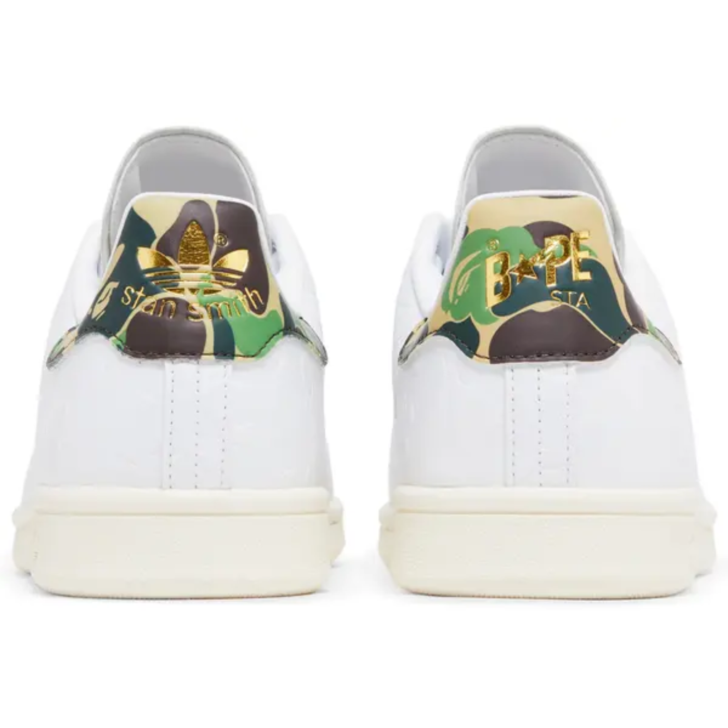 Adidas Originals Men's White BAPE x Stan Smith Sneakers, IG1115 (No Box)