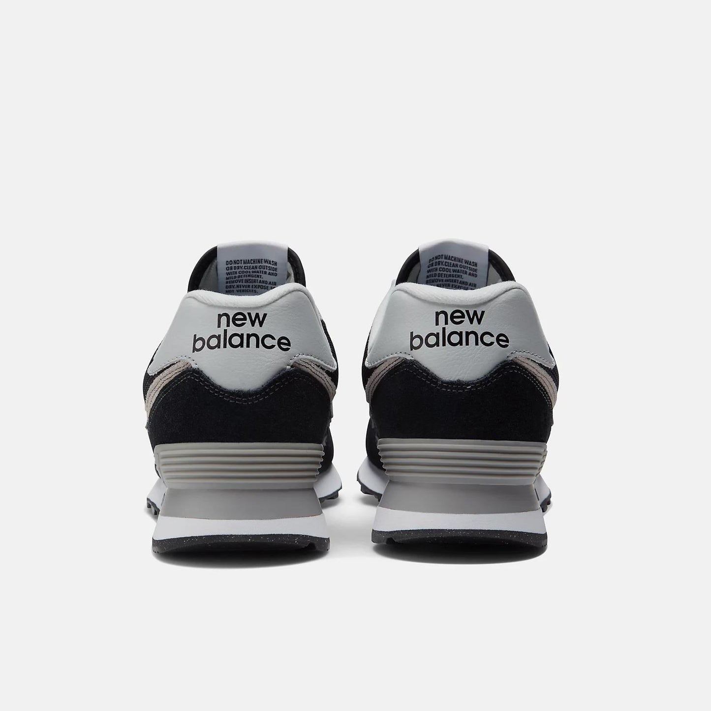 Men's Wide Fit New Balance ML574EVB Walking/Running Trainers - Exclusive - Black/White ENCAP