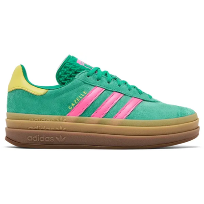 Adidas Originals Women's Green/Pink Gazelle Bold Sneakers, JH9668 (No Box)