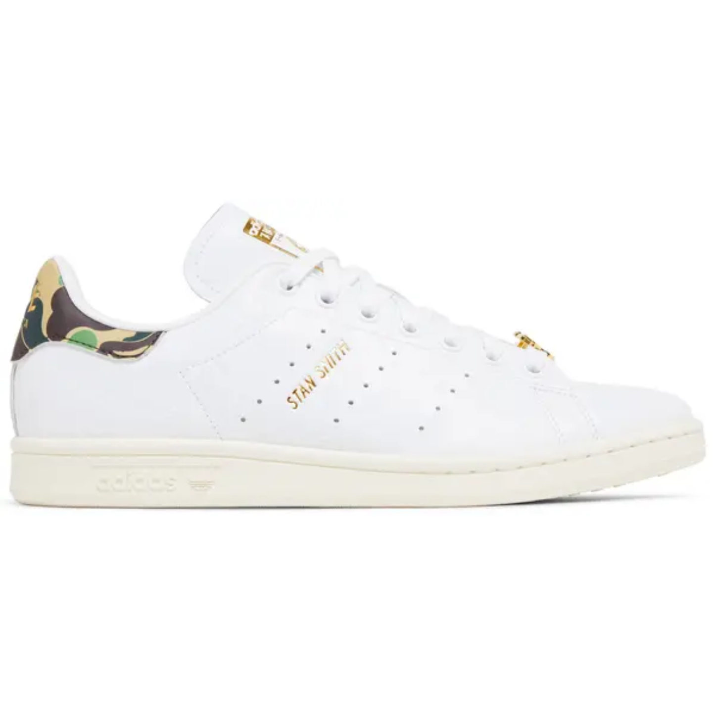 Adidas Originals Men's White BAPE x Stan Smith Sneakers, IG1115 (No Box)