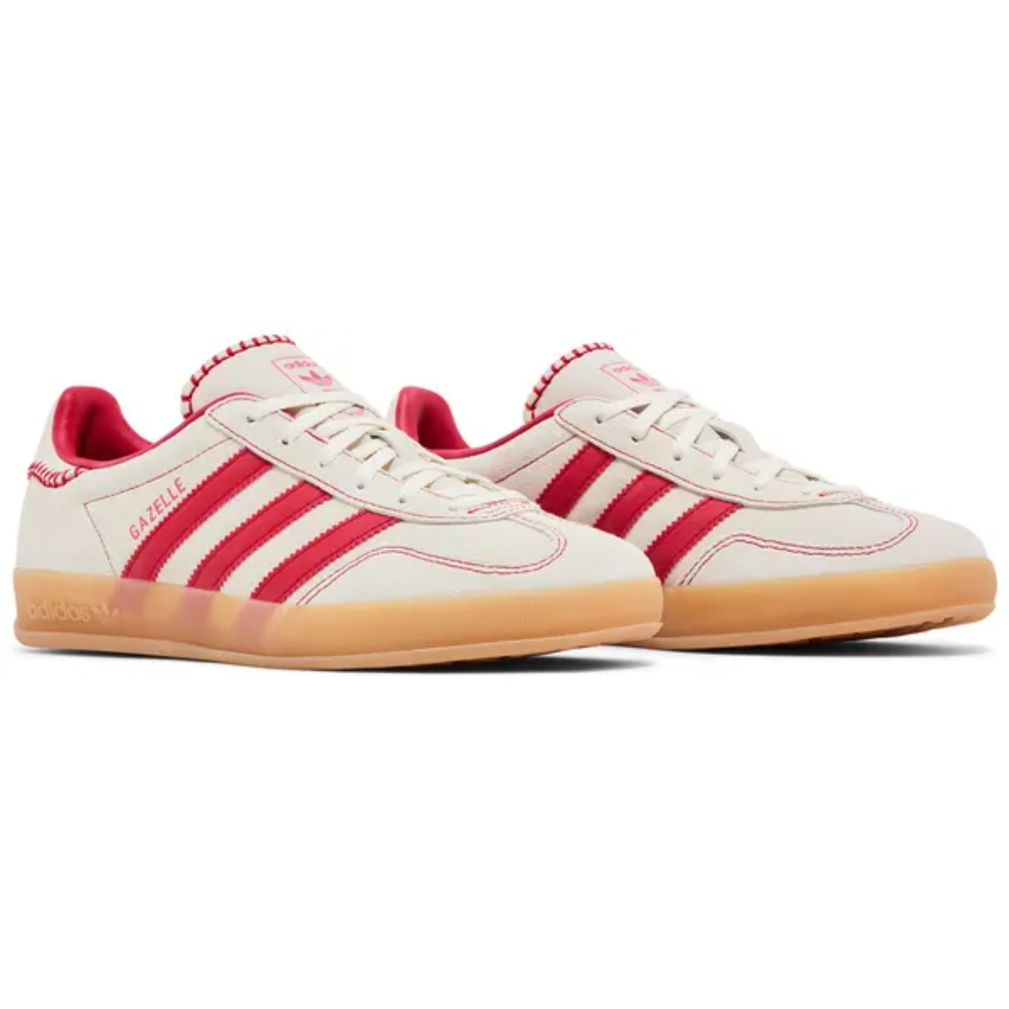 Adidas Originals Women's Cream/Scarlet Gazelle Indoor Sneakers, JS1402 (No Box)