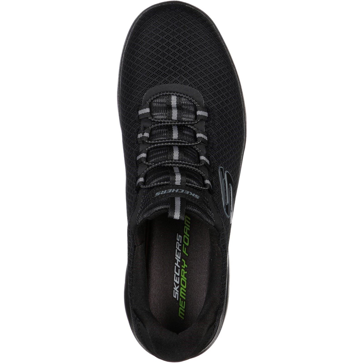 Men's Wide Fit Skechers 52811 Summits Slip On Sports Trainers - Black