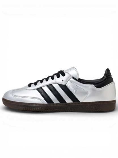 Adidas Samba OG Silver Metallic Black Gum