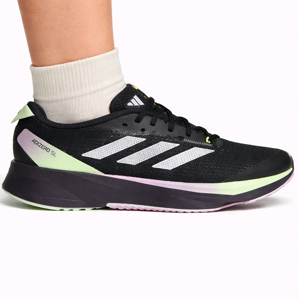 Adidas Women's Black/Green Spark Adizero SL Sneakers, IG8197 (No Box)