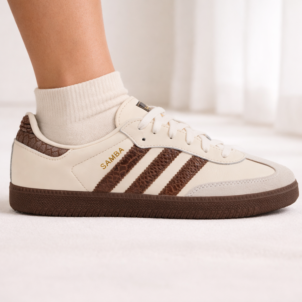 Adidas Originals Cream Women's Samba OG Sneakers, IH3980