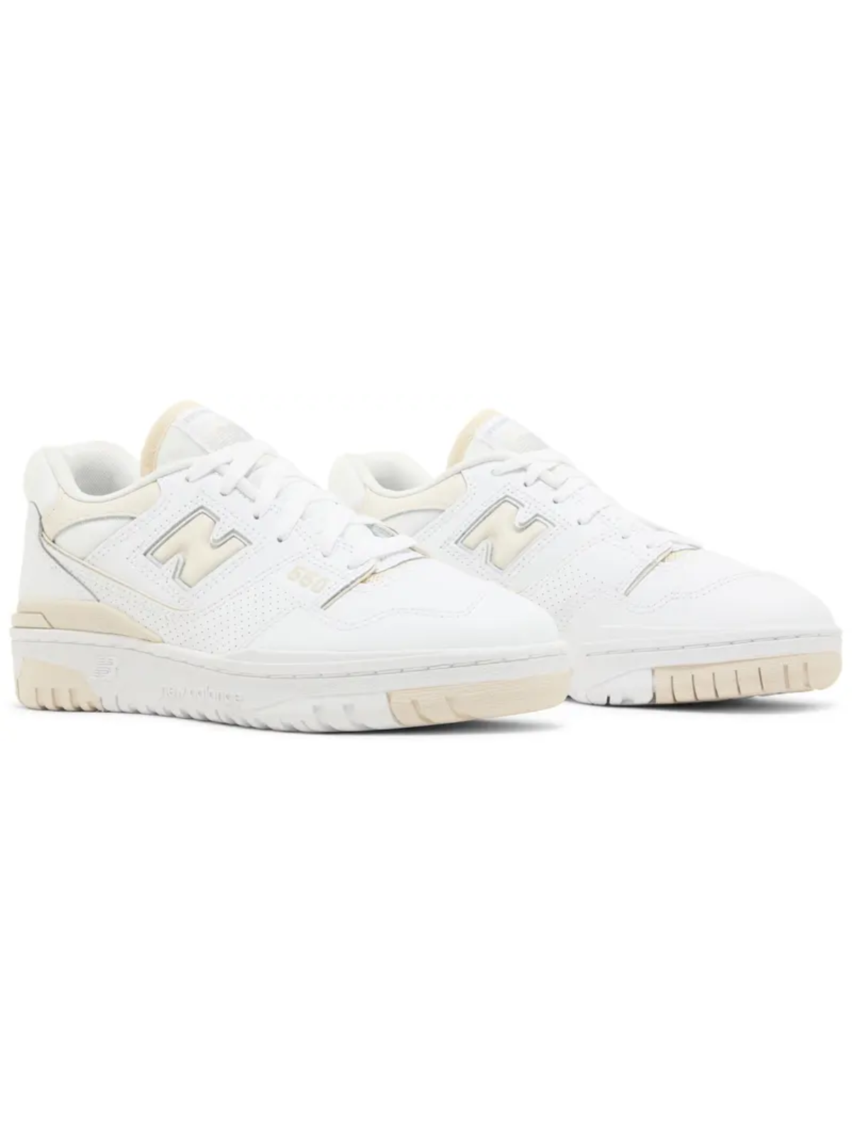 New Balance Women's 550 Chunky Sneakers, White/Linen, BBW550BK