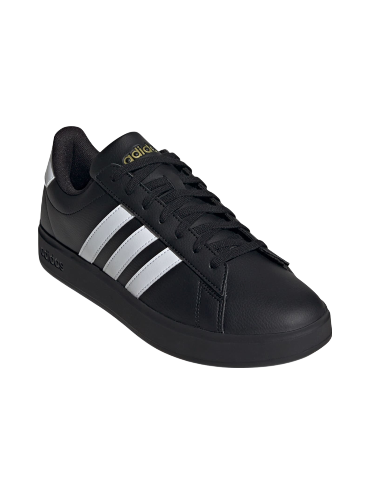 Adidas Men's Grand Court 2.0 Sneakers, Core Black / Gold Metallic, JR0546
