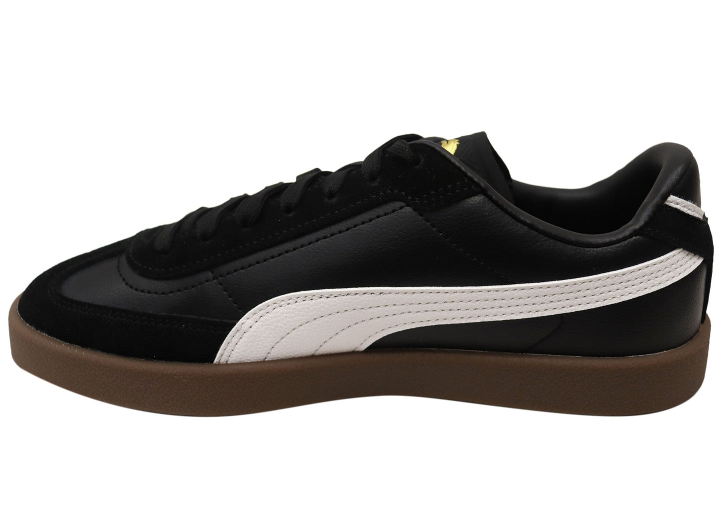 Puma Club II Era Mens Leather Lace Up Casual Shoes Black White