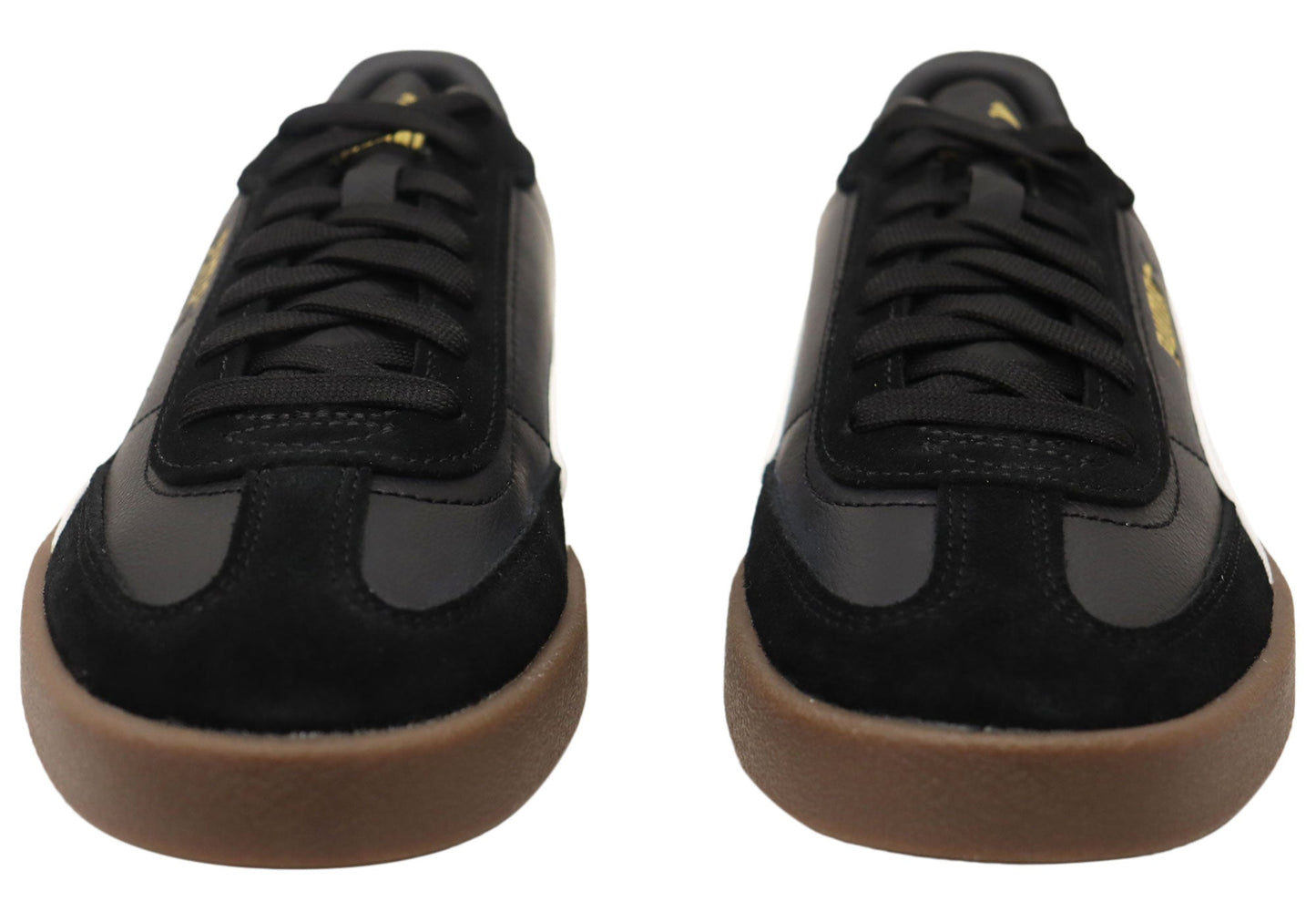 Puma Club II Era Mens Leather Lace Up Casual Shoes Black White
