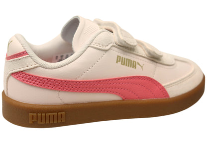 Puma Club II Era V PS Kids Girls Comfortable Adjustable Strap Sneakers