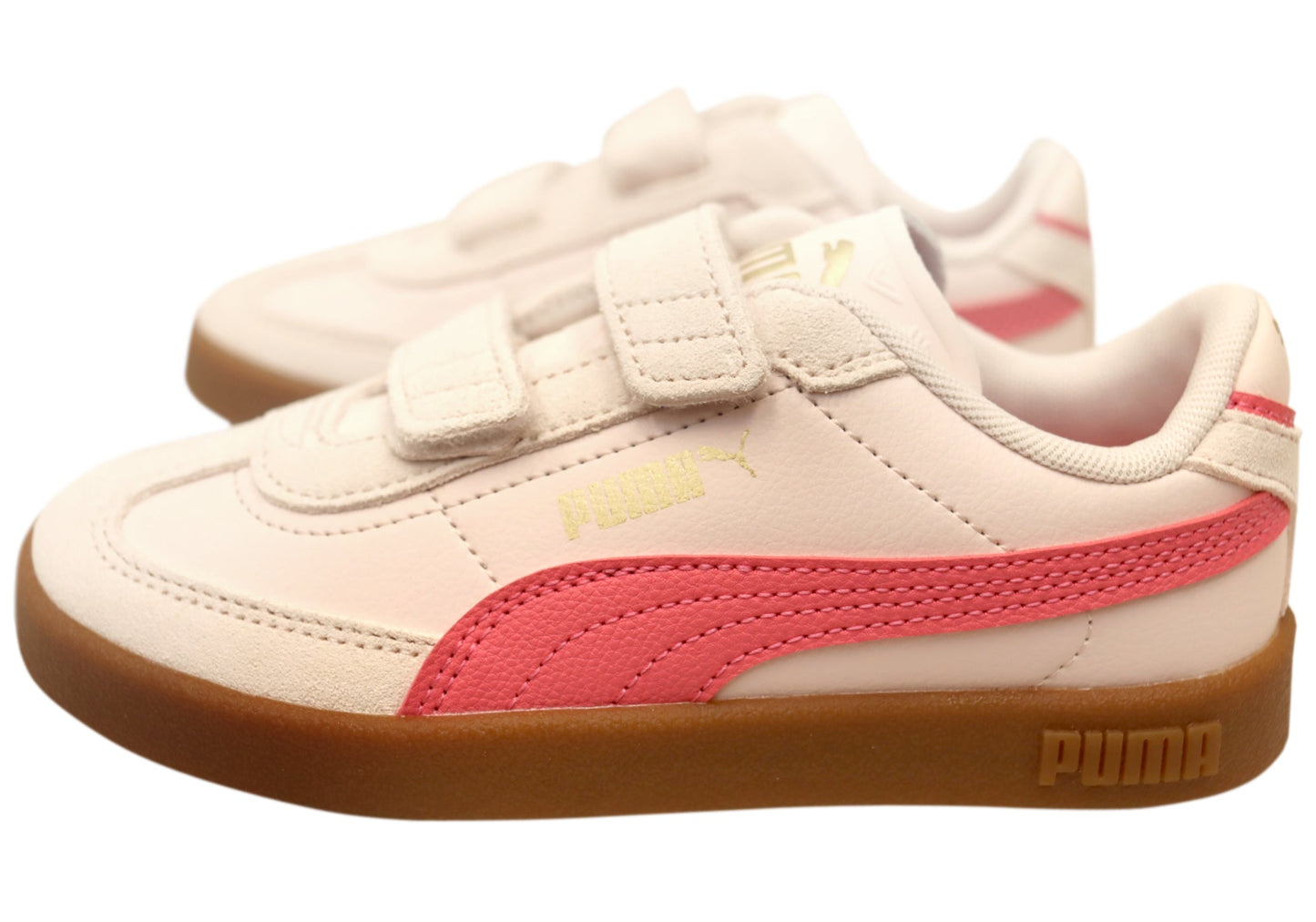 Puma Club II Era V PS Kids Girls Comfortable Adjustable Strap Sneakers