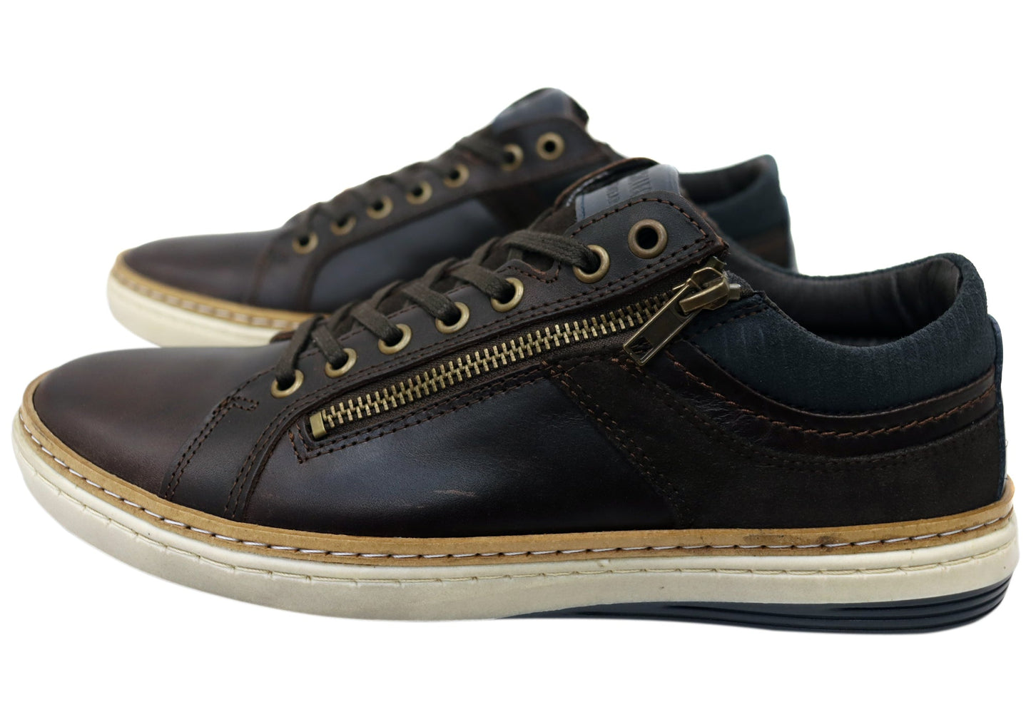 Wild Rhino Whistle Mens Comfortable Leather Lace Up Casual Shoes