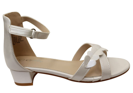 Grosby Jewel Kids Girls Comfortable Low Heel Sandals