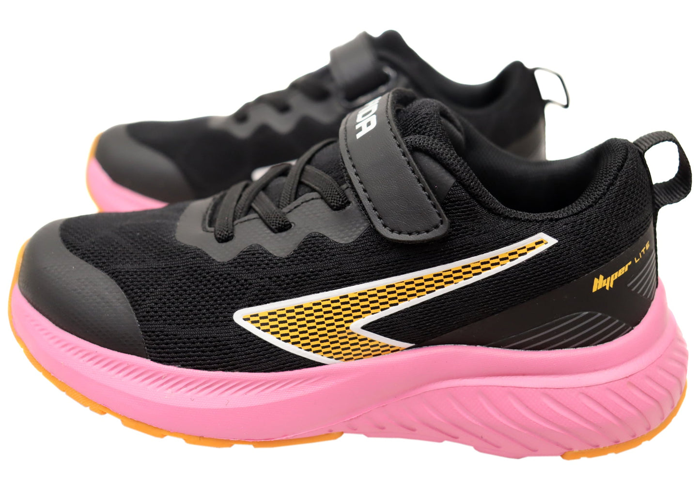 Sfida Switch Kids Girls Adjustable Strap Athletic Shoes Black Pink