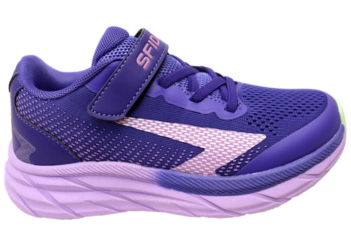 Sfida Tempo Kids Girls Adjustable Strap Athletic Shoes Purple