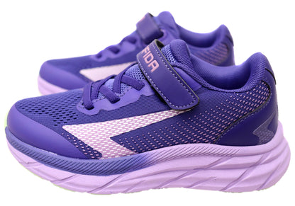 Sfida Tempo Kids Girls Adjustable Strap Athletic Shoes Purple