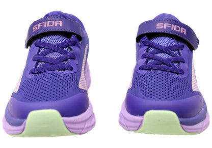 Sfida Tempo Kids Girls Adjustable Strap Athletic Shoes Purple