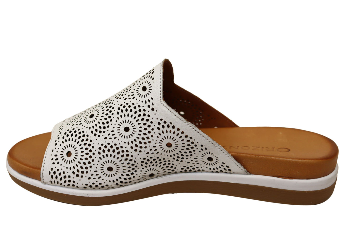 Orizonte Shelly Womens Comfortable European Leather Slides Sandals