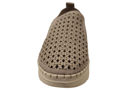 Orizonte Huntlee Womens European Leather Comfortable Slip On Shoes