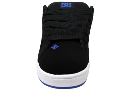DC Shoes Mens Comfortable Leather Court Graffik Shoes Black Blue