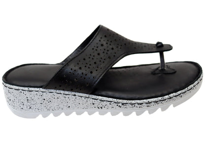 Orizonte Beau Womens Comfortable European Leather Thongs Sandals