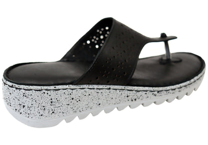 Orizonte Beau Womens Comfortable European Leather Thongs Sandals