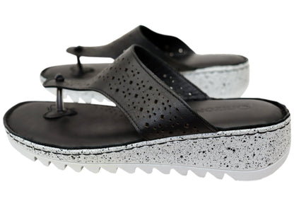 Orizonte Beau Womens Comfortable European Leather Thongs Sandals