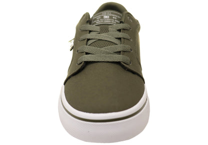 DC Shoes Mens Comfortable Anvil TX Lace Up Shoes Light Olive