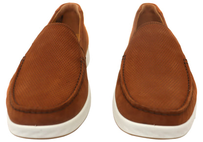 ECCO S Lite Moc Mens Nubuck Leather Moccasin Loafers