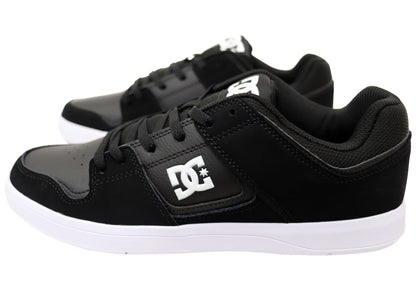 DC Shoes Mens Cure Comfortable Leather Lace Up Shoes Black