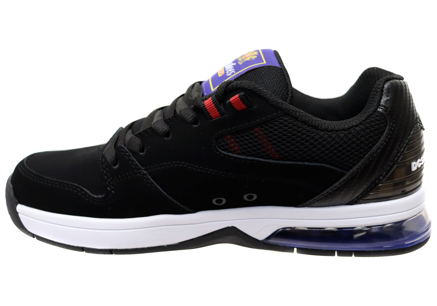 DC Shoes Mens Comfortable Leather Versatile Shoes Black Black Red