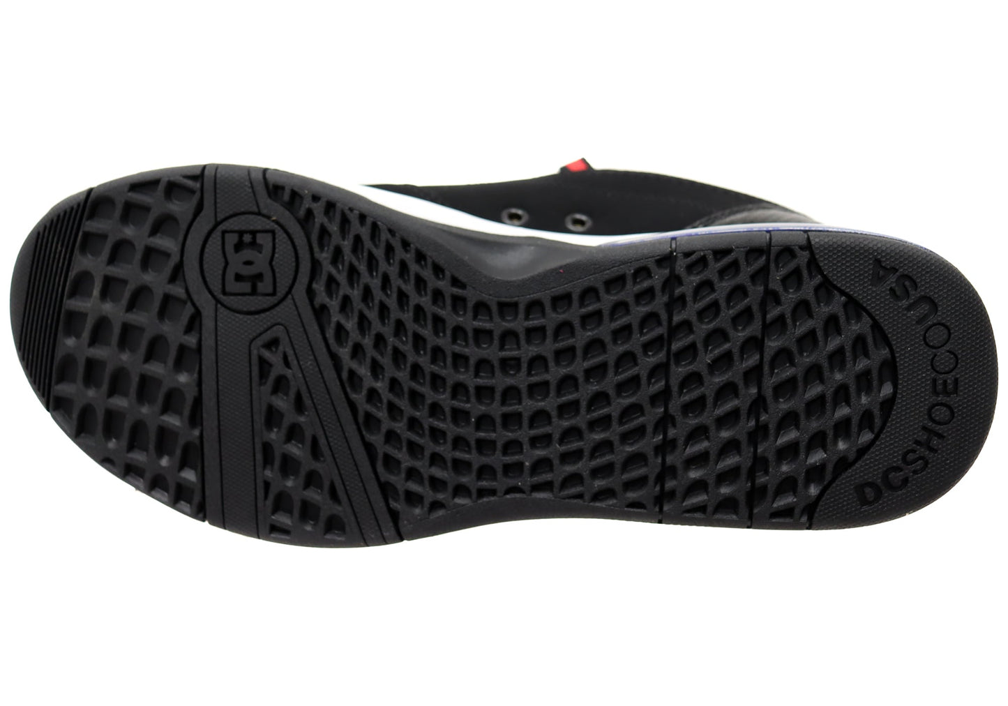 DC Shoes Mens Comfortable Leather Versatile Shoes Black Black Red