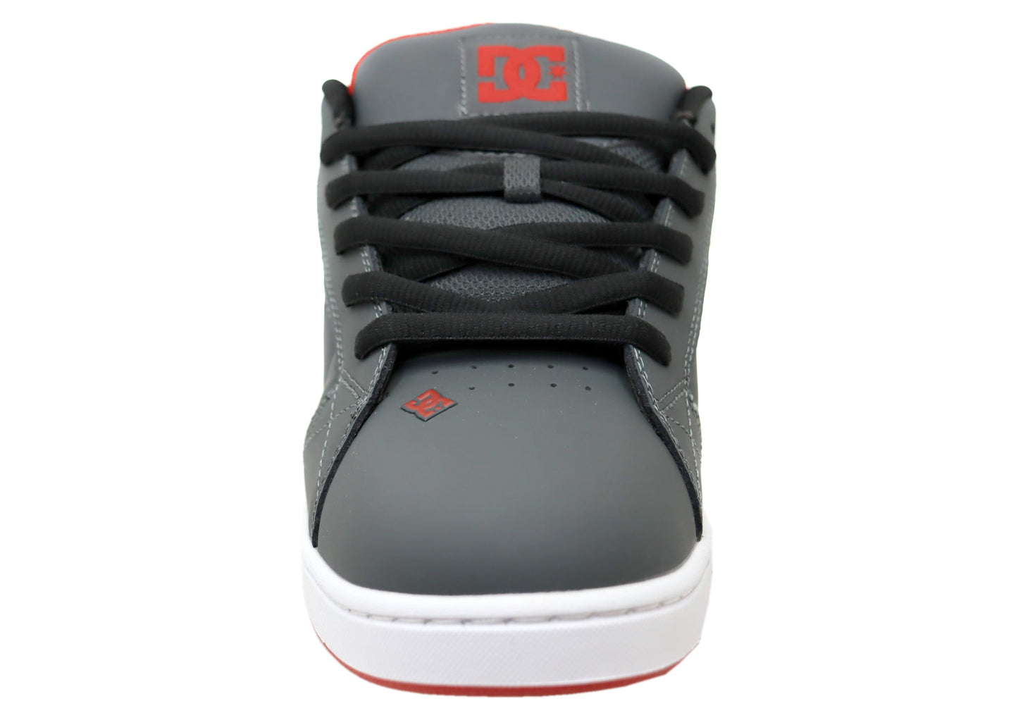 DC Shoes Mens Comfortable Leather Net Shoes Grey Black Red