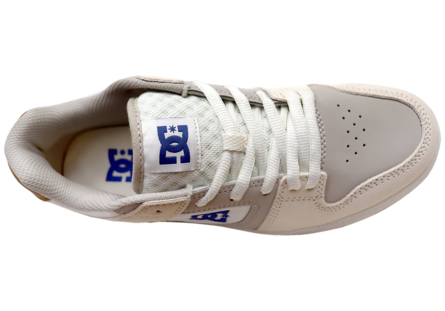 DC Shoes Mens Manteca 4 Comfortable Leather Shoes Tan Blue Gum