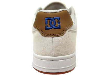 DC Shoes Mens Manteca 4 Comfortable Leather Shoes Tan Blue Gum