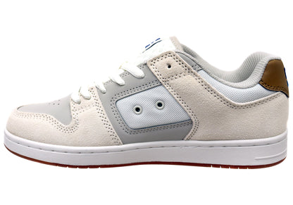 DC Shoes Mens Manteca 4 Comfortable Leather Shoes Tan Blue Gum