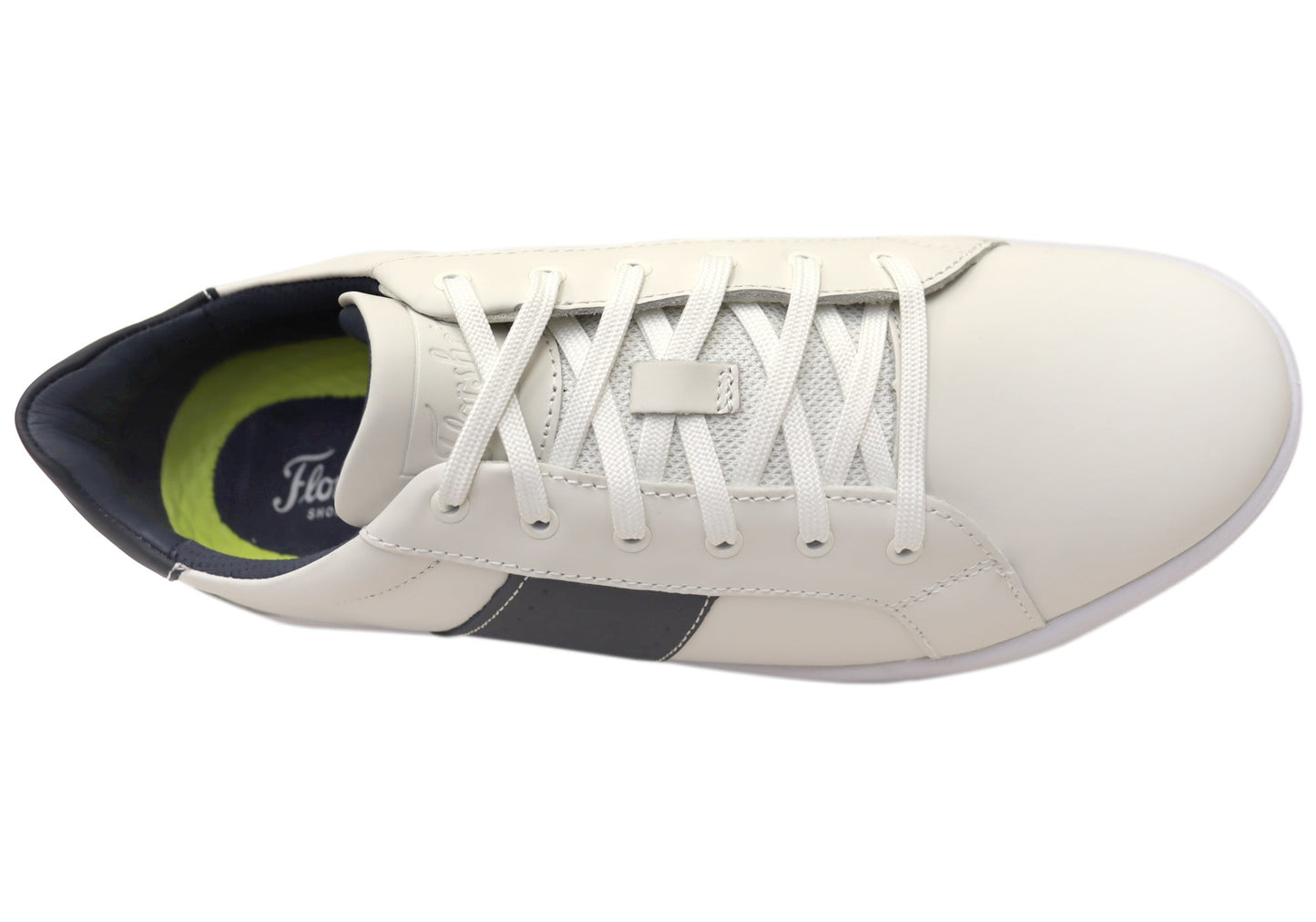 Florsheim Mens Leather EE Extra Wide Crossover 2 Lace To Toe Sneakers