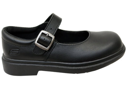 Skechers Kids Girls Smooth Tracks Elegant Steps Leather School Shoes